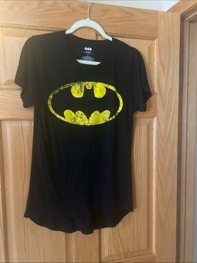 Batman Black Short Sleeve Tee with Yellow Logo